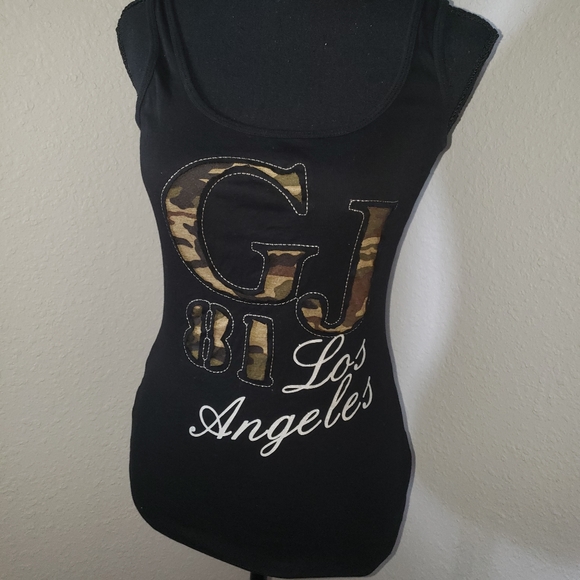 Ladies Guess Jeans '81 Los Angeles Camo Tank - Picture 2 of 7